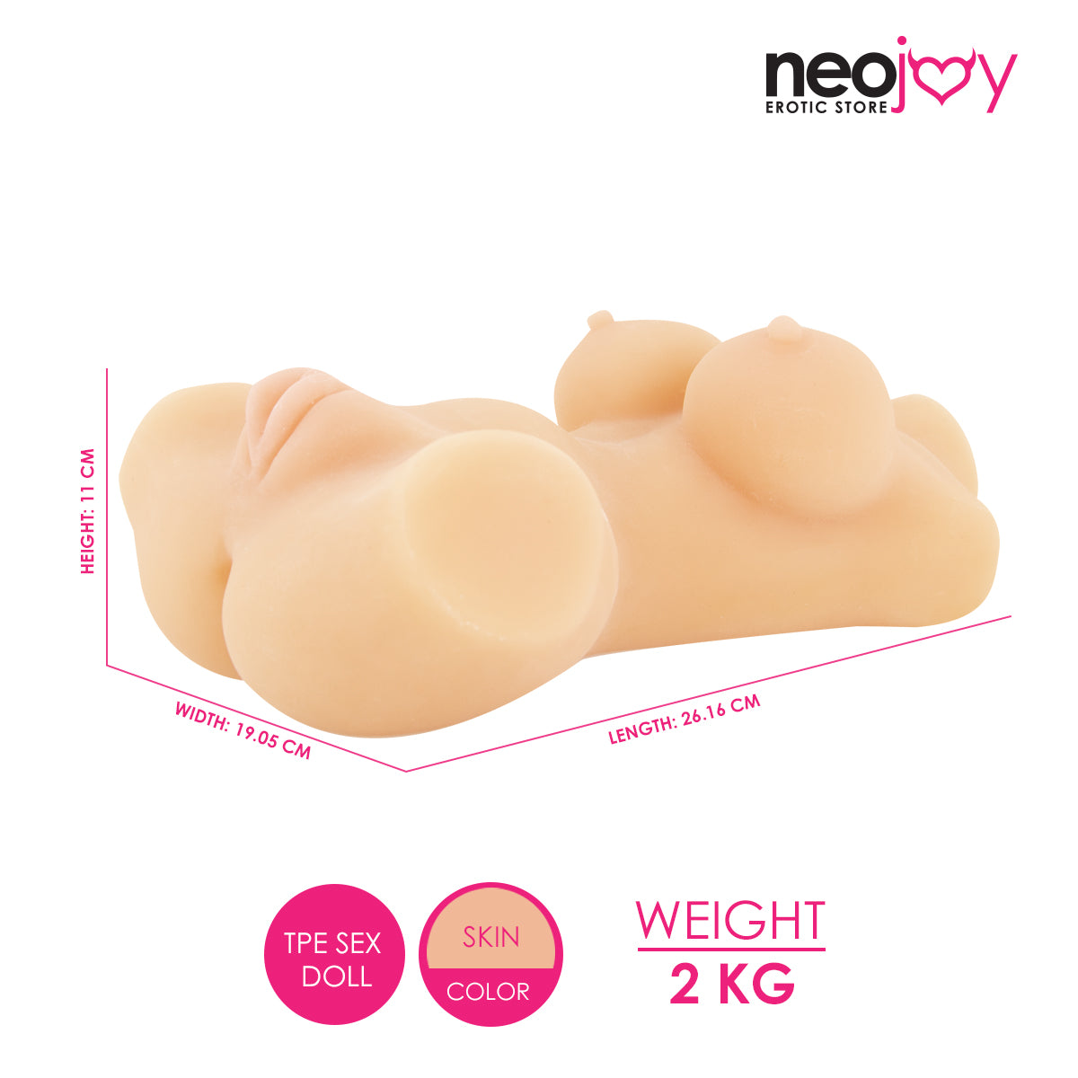 Neojoy Candy Cummin Realistic Sex Doll with Ass & Pussy TPE Flesh - Small 2Kg
