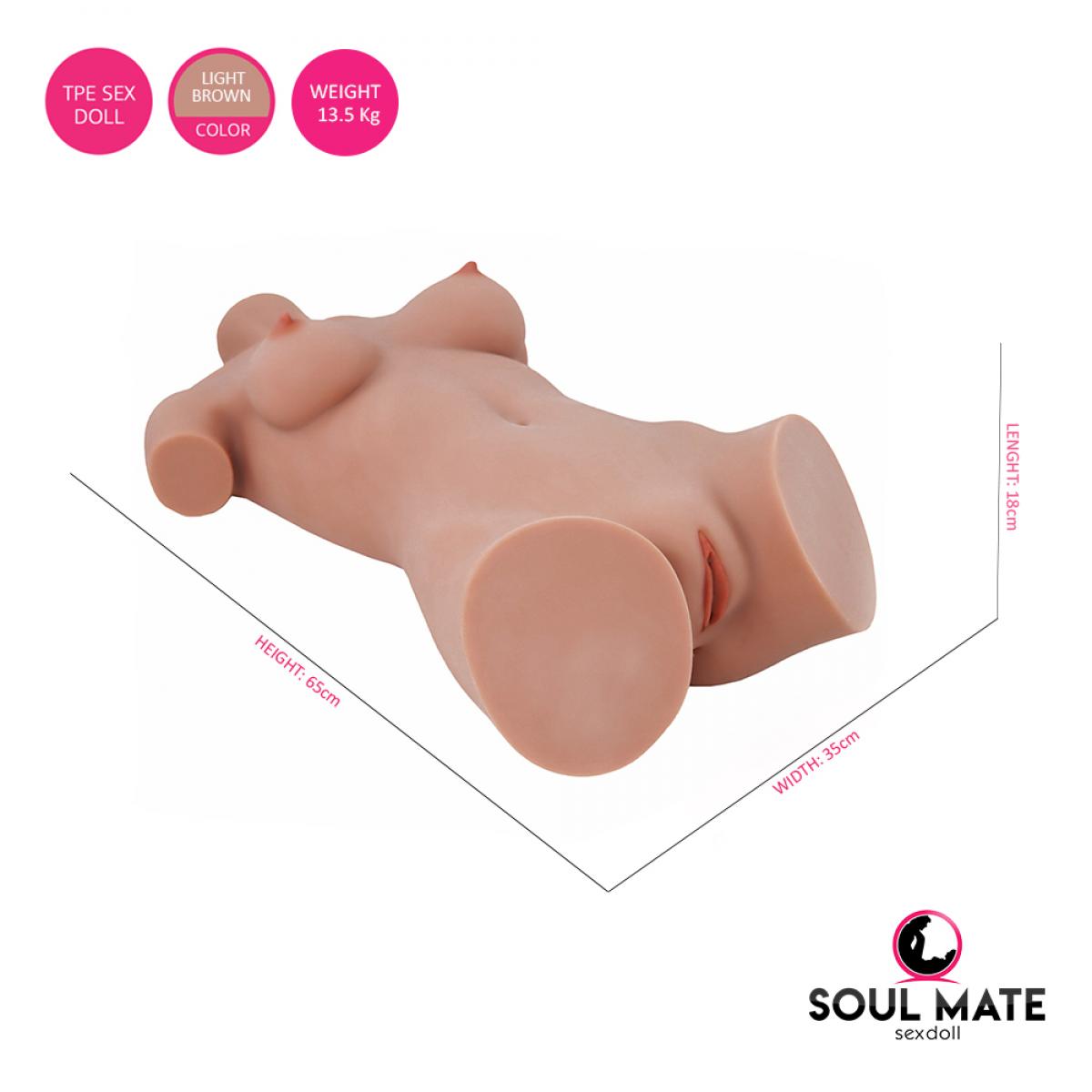 SoulMate Real Sex Doll Torso - Light Brown - 13.5kg