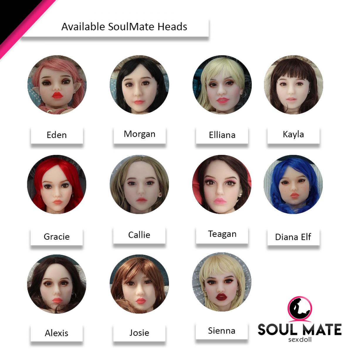 Soulmate Dolls - Arabella Head With Sex Doll Torso - White