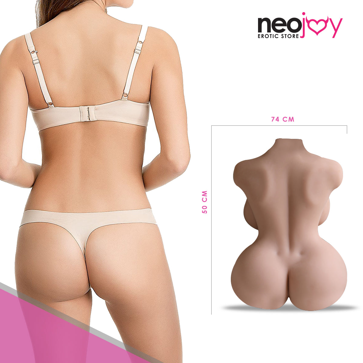 6YE Torso & Head - Realistic Sex Doll Torso With Head Connector - Tan - 14kg