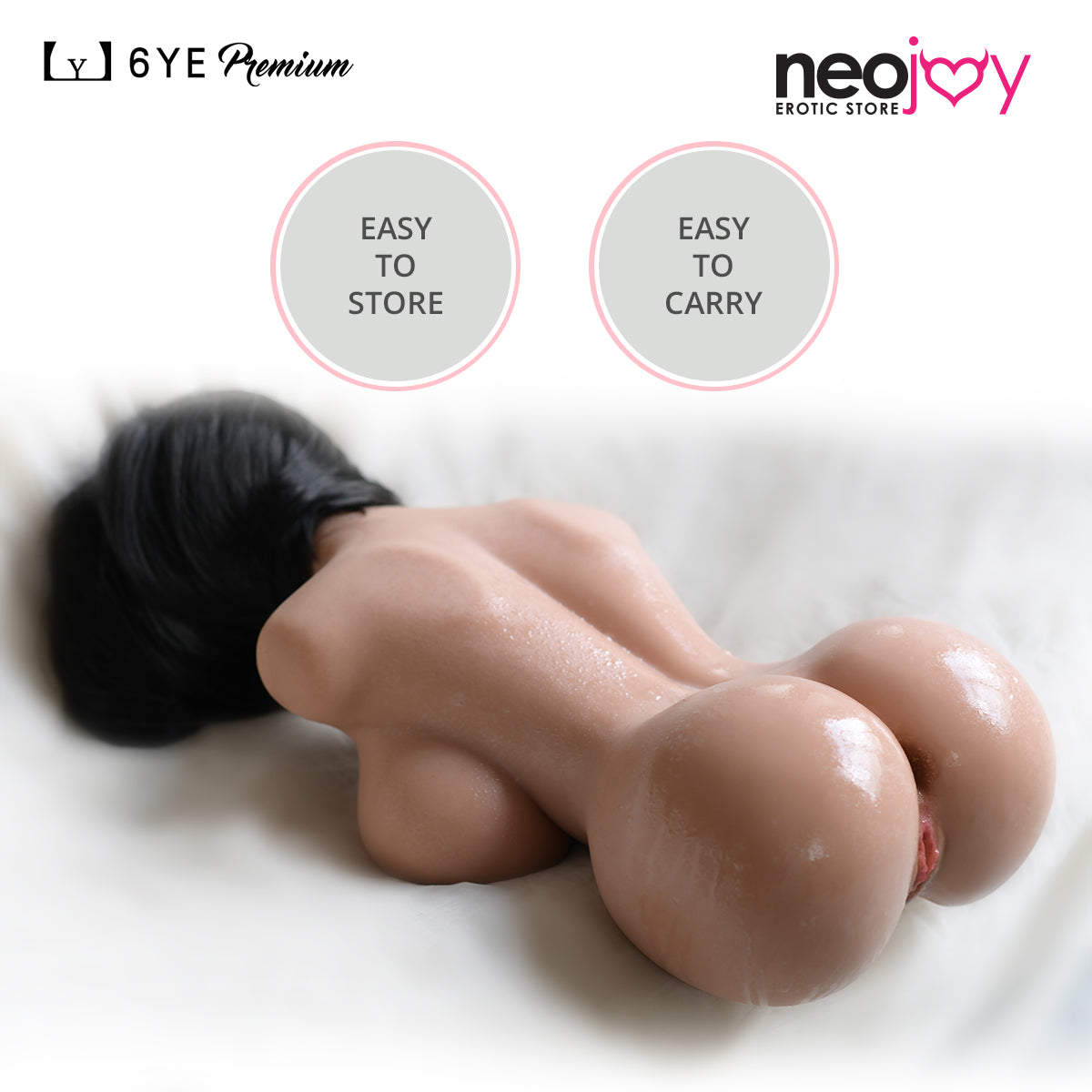 6YE Torso & Head - Realistic Sex Doll Torso With Head Connector - Tan - 14kg