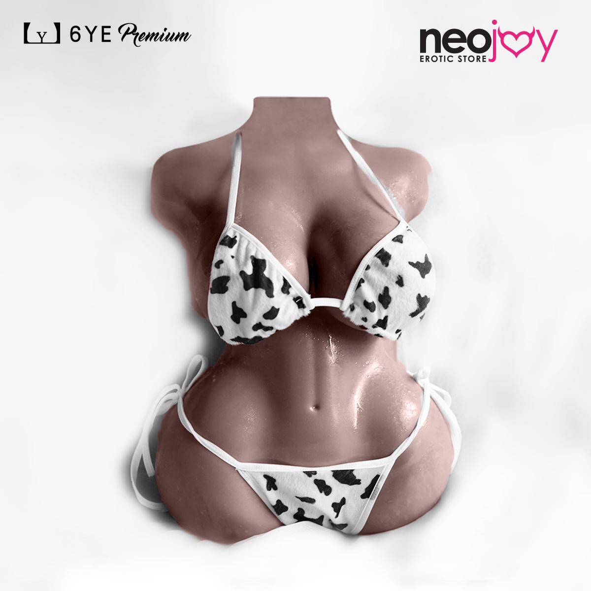 6YE Torso & Head - Realistic Sex Doll Torso With Head Connector - Black- 14kg