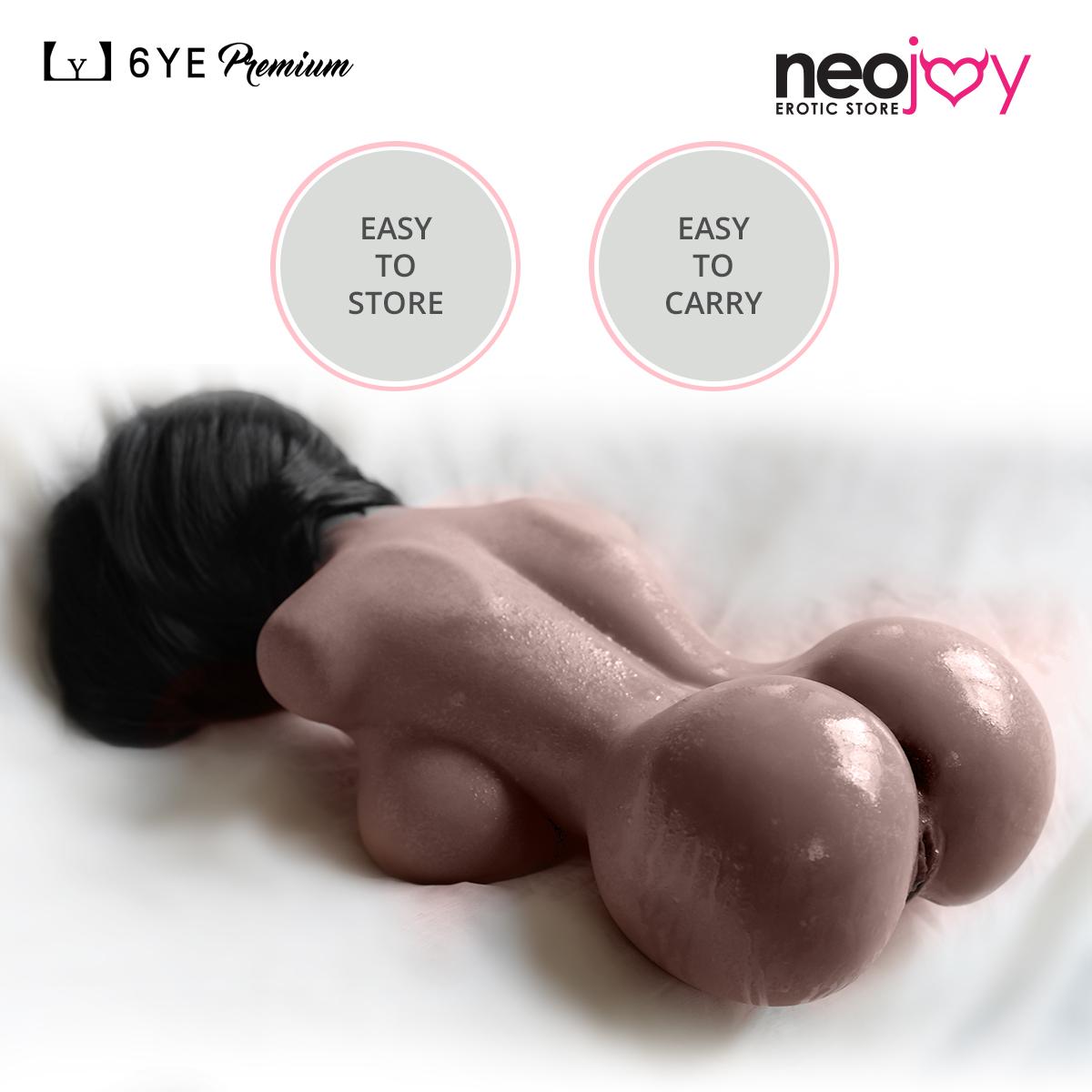6YE Torso & Head - Realistic Sex Doll Torso With Head Connector - Black- 14kg