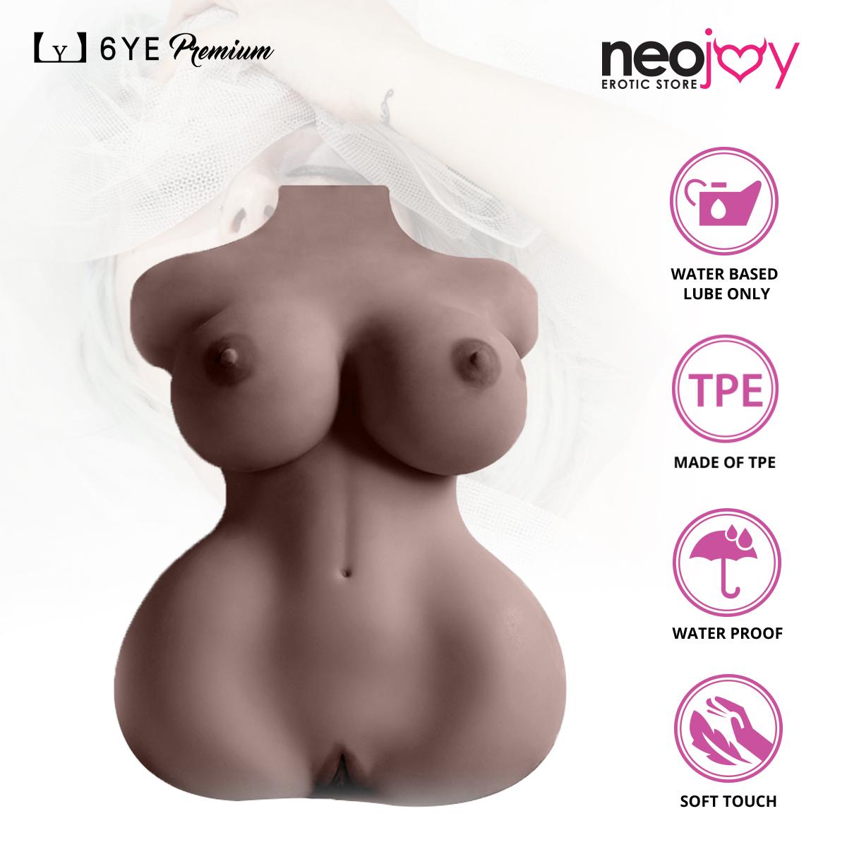 6YE Torso & Head - Realistic Sex Doll Torso With Head Connector - Black- 14kg