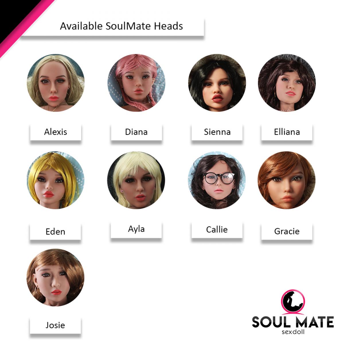 SoulMate Dolls - Kayla Head With Sex Doll Torso - Light Brown