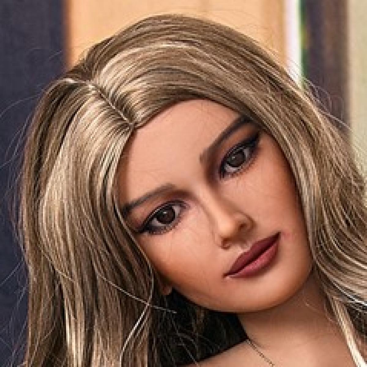 Neodoll Racy Hellen - Sex Doll Head - M16 Compatible - Brown - Lucidtoys
