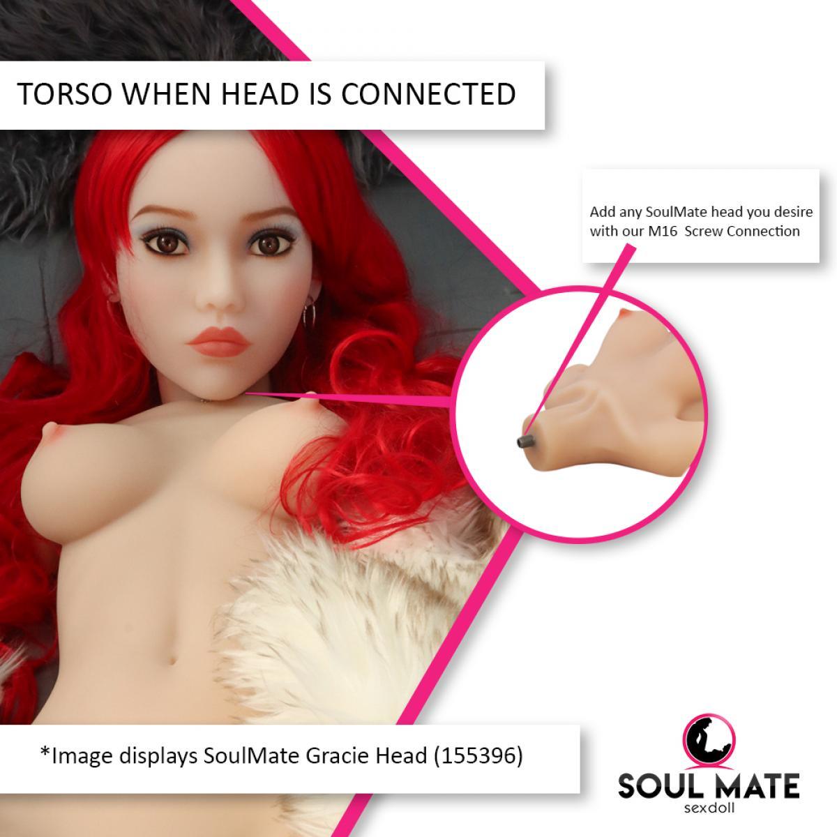Soulmate Dolls - Callie Head With Sex Doll Torso - White - Lucidtoys